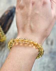 Gul Fluorit extra, armband 8mm runda pärlor