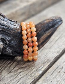 Orange Aventurin, armband 8mm runda pärlor