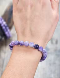 Lepidolit, armband 8mm runda pärlor