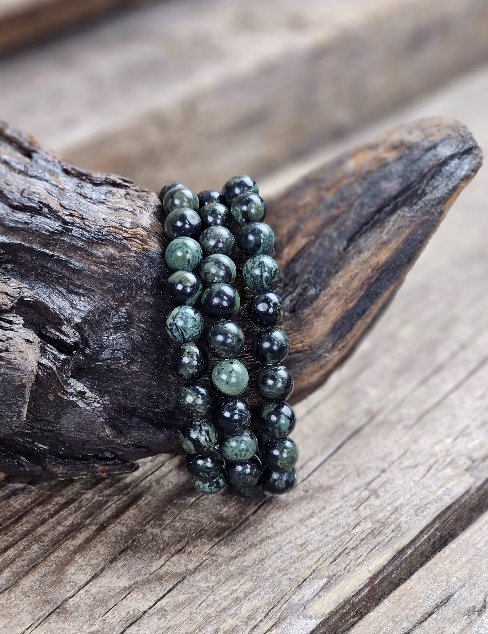 Kambabajaspis, armband 8mm runda pärlor