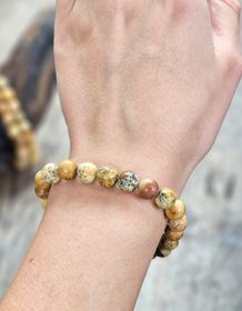 Landskapsjaspis, armband 8mm runda pärlor