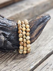 Landskapsjaspis, armband 8mm runda pärlor
