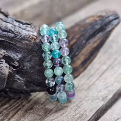 Regnbågsfluorit, armband 8mm runda pärlor