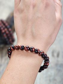 Oxöga, armband 8mm runda pärlor