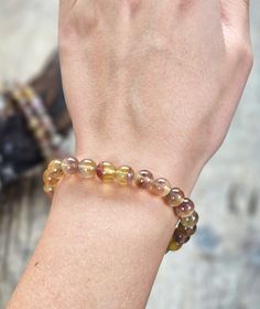 Gul Fluorit, armband 8mm runda pärlor