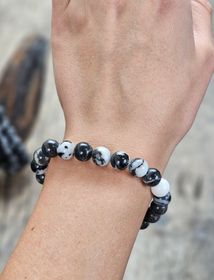 Zebrajaspis, armband 8mm runda pärlor