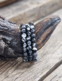 Zebrajaspis, armband 8mm runda pärlor