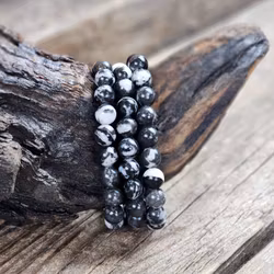 Zebrajaspis, armband 8mm runda pärlor