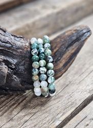 Trädagat, armband 8mm runda pärlor