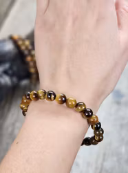 Tigeröga, armband 8mm runda pärlor