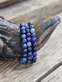 Sodalit, armband 8mm runda pärlor