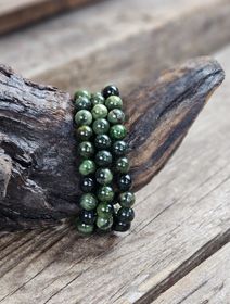 Diopsid, armband 8mm runda pärlor