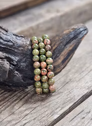 Unakit, armband 8mm runda pärlor
