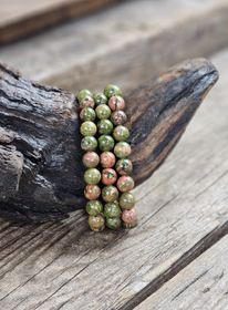 Unakit, armband 8mm runda pärlor