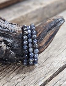 Iolit (Vattensafir), armband 8mm runda pärlor