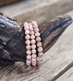 Rodokrosit, armband 7-8mm runda pärlor