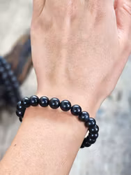 Shungit armband 8mm runda pärlor