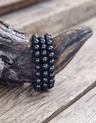 Shungit armband 8mm runda pärlor