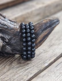 Shungit armband 8mm runda pärlor