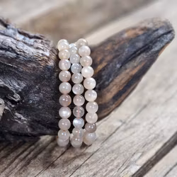 Grå Månsten, armband 8mm runda pärlor