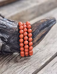 Röd jaspis, armband 8mm runda pärlor