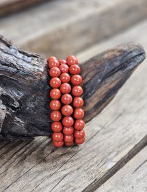 Röd jaspis, armband 8mm runda pärlor