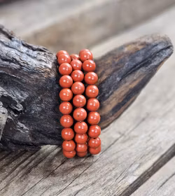 Röd jaspis, armband 8mm runda pärlor