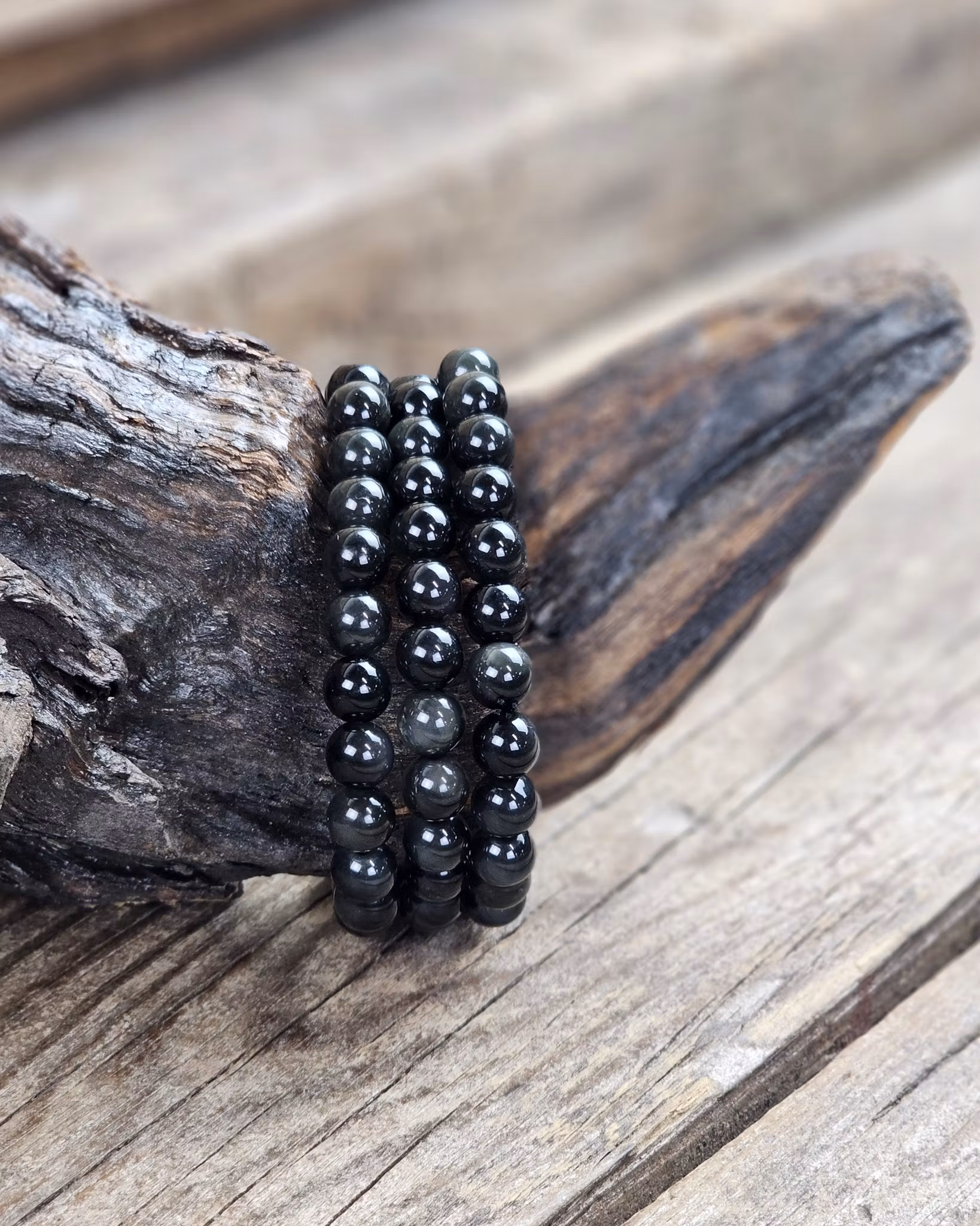 Regnbågsobsidian, armband 8mm runda pärlor