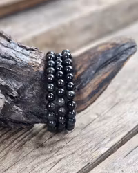 Regnbågsobsidian, armband 8mm runda pärlor