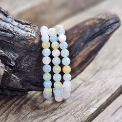 Morganit (Beryll mix), armband 8mm runda pärlor