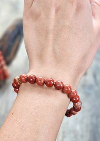 Breccijaspis, armband 8mm runda pärlor