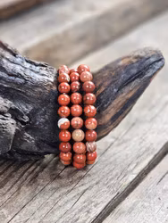 Breccijaspis, armband 8mm runda pärlor