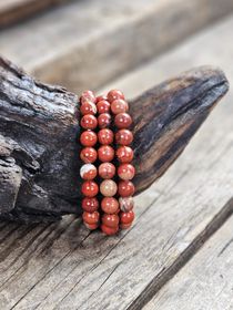 Breccijaspis, armband 8mm runda pärlor