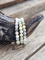 Dendrit Opal, armband 8mm runda pärlor