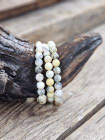 Dendrit Opal, armband 8mm runda pärlor