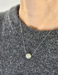 Labradorit kula, halsband 925 silver