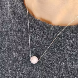 Kunzit kula, halsband 925 silver