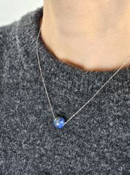 Lapis Lazuli kula, halsband 925 silver