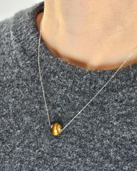 Tigeröga kula, halsband 925 silver