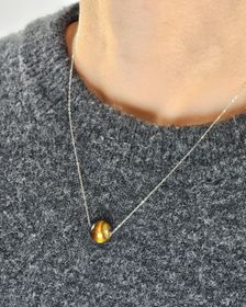 Tigeröga kula, halsband 925 silver