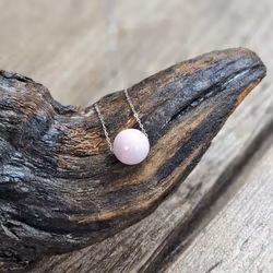 Kunzit kula, halsband 925 silver