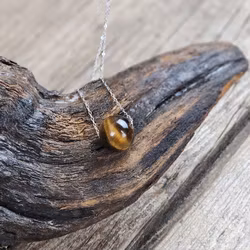 Tigeröga kula, halsband 925 silver