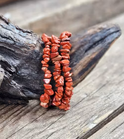 Röd Jaspis, chipsarmband