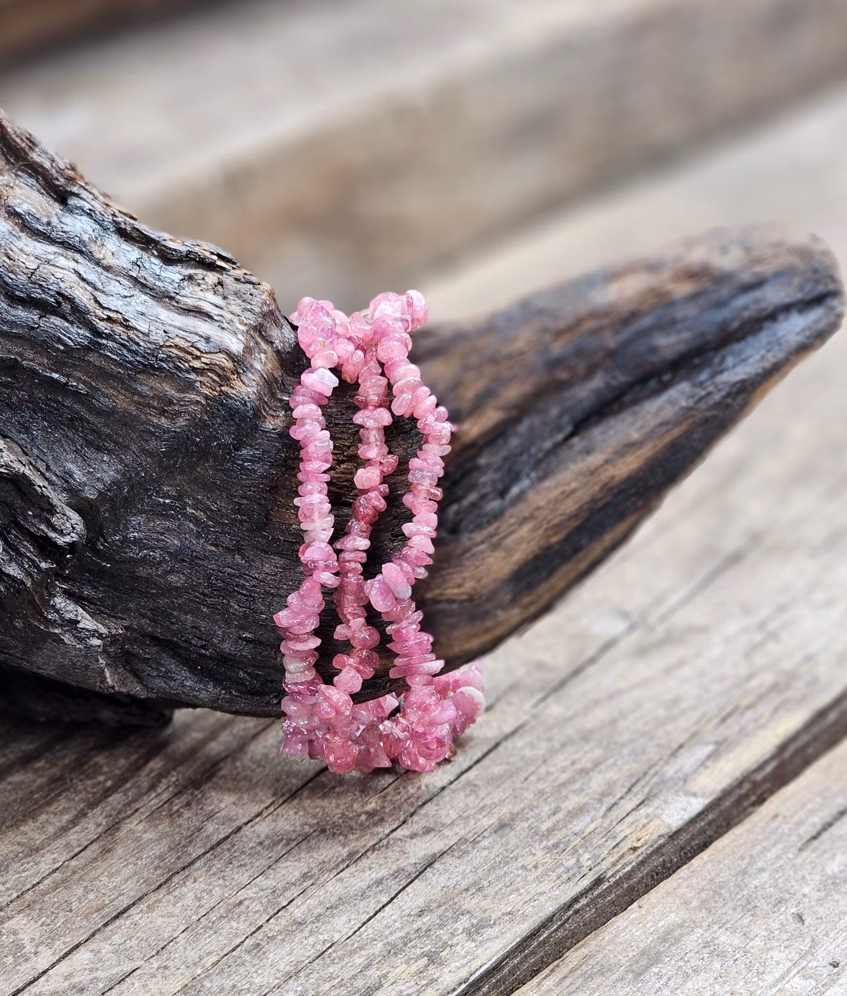 Rosa Turmalin, chipsarmband