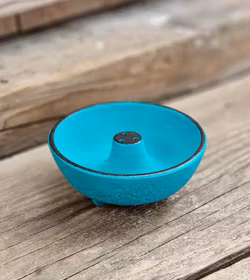 Iwachu trippel rökelsehållare, gjutjärn turkos