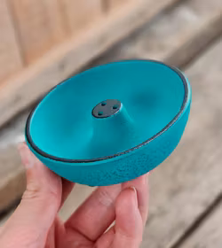 Iwachu trippel rökelsehållare, gjutjärn turkos