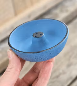 Iwachu trippel rökelsehållare, gjutjärn ljusblå