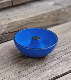 Iwachu trippel rökelsehållare, gjutjärn blå