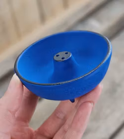 Iwachu trippel rökelsehållare, gjutjärn blå