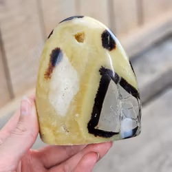 Septarian (Draksten), polerad kristall stående friform #17